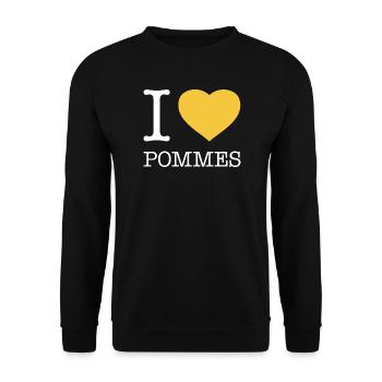 I love fries - Unisex Sweatshirt - black - Front - Alina (178cm) & Michal (187cm)