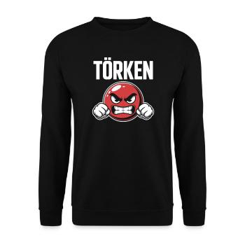 Drôle Dire Törken Dessin animé Drôle Dinde Mème - Sweat-shirt Unisexe - noir - Devant - Alina (178cm) & Michal (187cm)