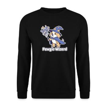 Pawagic Wizard Chien Magique - Sweat-shirt Unisexe - noir - Devant - Alina (178cm) & Michal (187cm)