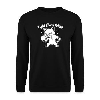 Fight like a cat - Unisex Sweatshirt - black - Front - Alina (178cm) & Michal (187cm)