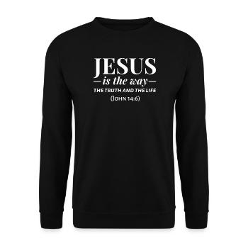 Jesus The Way The Truth The Life John 14:6 - Unisex Pullover - Schwarz - Vorne - Alina (178cm) & Michal (187cm)