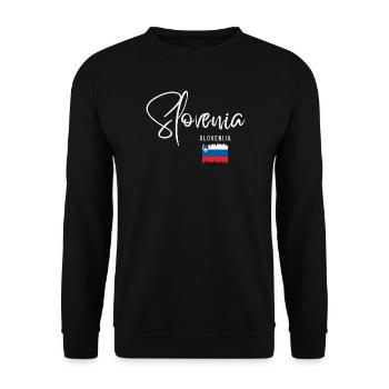 Fabriqué en Slovénie, fierté slovène - Sweat-shirt Unisexe - noir - Devant - Alina (178cm) & Michal (187cm)