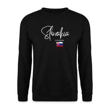 Slowakische Wurzeln, ich liebe die Slowakei - Unisex Pullover - Schwarz - Vorne - Alina (178cm) & Michal (187cm)