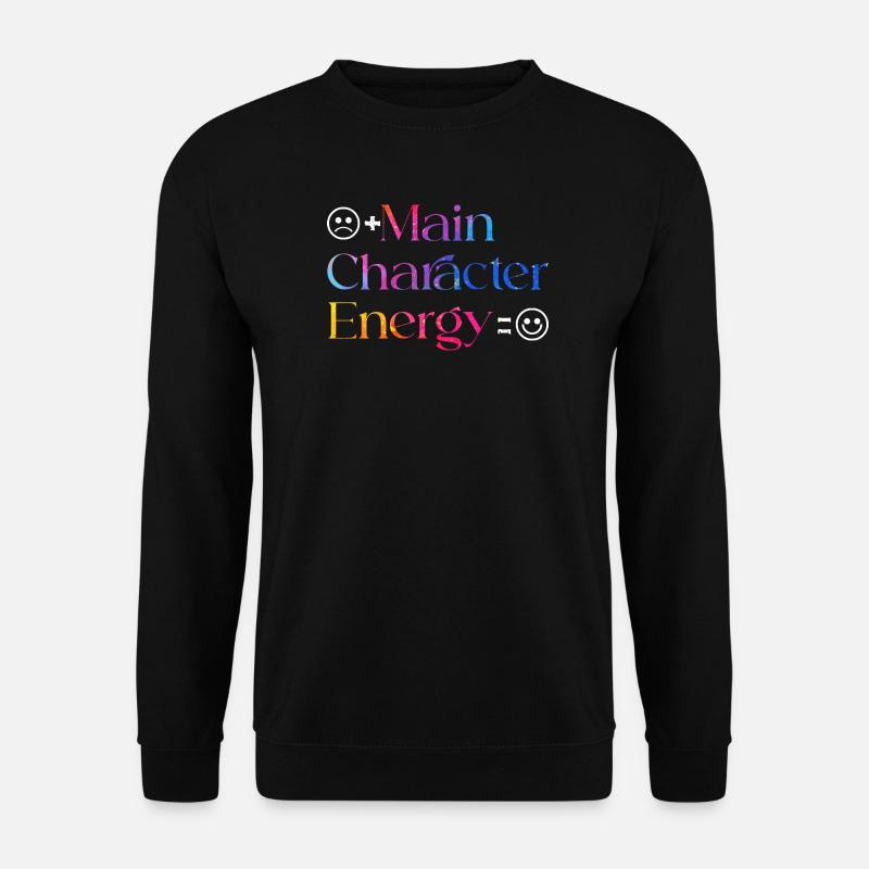 Main Character Energy smilie - Unisex Sweatshirt - black