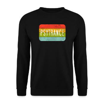 Psytrance Rainbow Stripes - Unisex Sweatshirt - black - Front - Alina (178cm) & Michal (187cm)