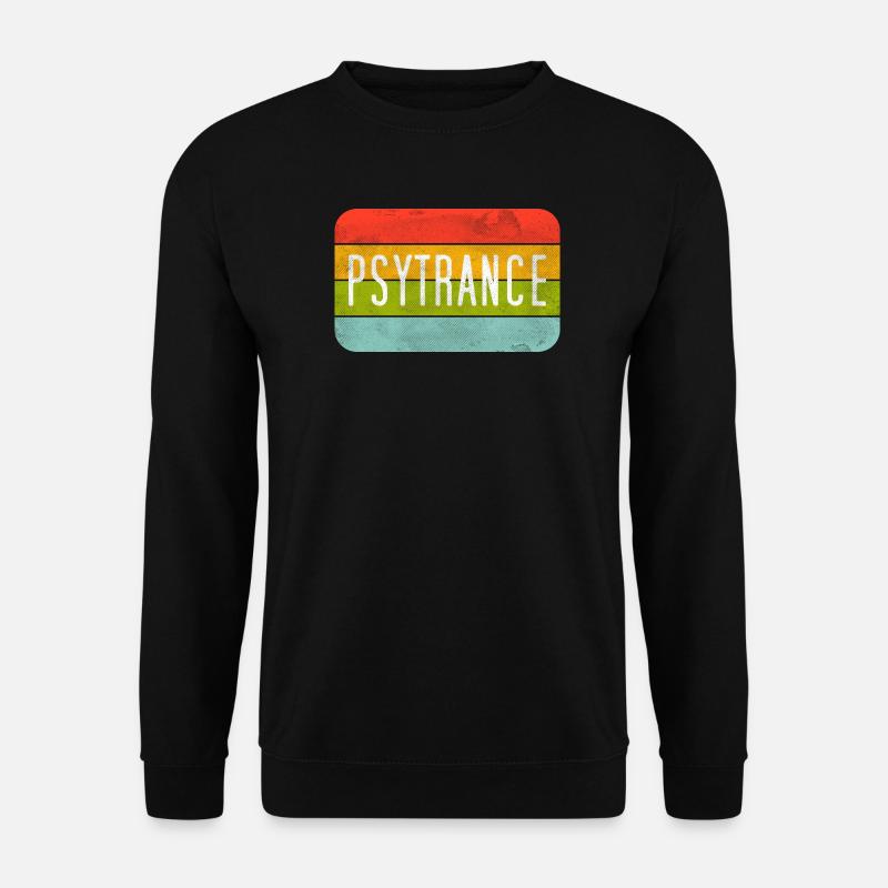 Psytrance Regenbogen Streifen - Unisex Pullover - Schwarz