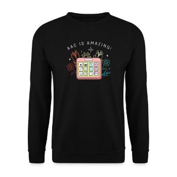 AAC Communication Sign Language SLP - Unisex Sweatshirt - black - Front - Alina (178cm) & Michal (187cm)