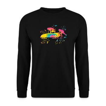 Bobfahrer Bobschlitten Zweierbob - Unisex Pullover - Schwarz - Vorne - Alina (178cm) & Michal (187cm)