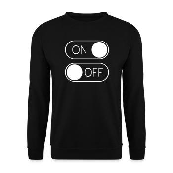 Toggle Graphic On Off Switch - Unisex Sweatshirt - black - Front - Alina (178cm) & Michal (187cm)