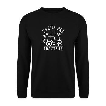 I can't I have tractor - Unisex Sweatshirt - black - Front - Alina (178cm) & Michal (187cm)