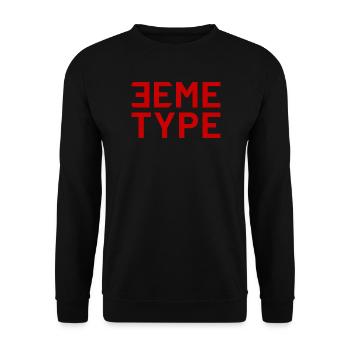 3EME TYPE CLASSIC RED - Sweat-shirt Unisexe - noir - Devant - Alina (178cm) & Michal (187cm)