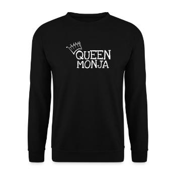 Vorname Monja - Unisex Pullover - Schwarz - Vorne - Alina (178cm) & Michal (187cm)