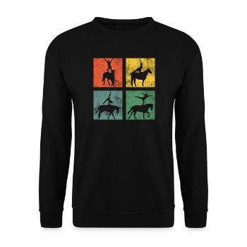 Vaulting Equestrian Riding Horse Gymnastics - Unisex Sweatshirt - black - Front - Alina (178cm) & Michal (187cm)