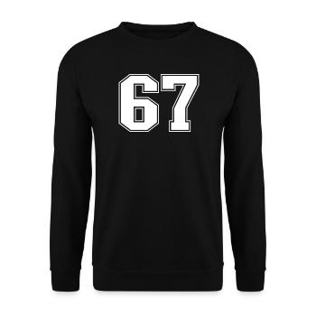 Fun 67 Number 6-7 6 7 Six Seven - Unisex Sweatshirt - black - Front - Alina (178cm) & Michal (187cm)