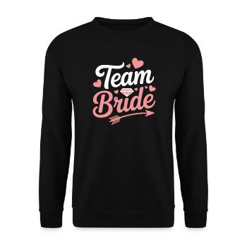 Team Bride Brautparty Herz Diamant - Unisex Pullover - Schwarz - Vorne - Alina (178cm) & Michal (187cm)