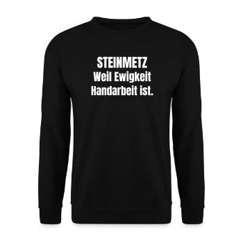 Steinmetz Ewigkeit Handwerk - Unisex Pullover - Schwarz - Vorne - Alina (178cm) & Michal (187cm)