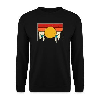 Hiking Hiker Mountaineer Gift - Unisex Sweatshirt - black - Front - Alina (178cm) & Michal (187cm)