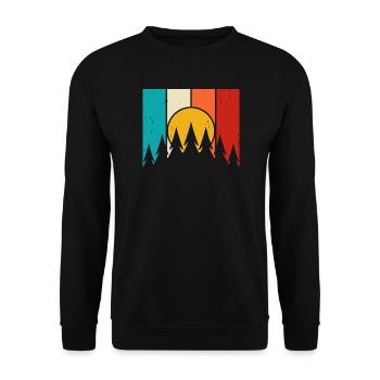 Hiking Hiker Mountaineer Gift - Unisex Sweatshirt - black - Front - Alina (178cm) & Michal (187cm)