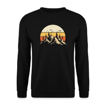 Hiking Hiker Mountaineer Gift - Unisex Sweatshirt - black - Front - Alina (178cm) & Michal (187cm)
