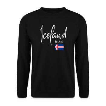 Racines islandaises, j’adore l’Islande - Sweat-shirt Unisexe - noir - Devant - Alina (178cm) & Michal (187cm)