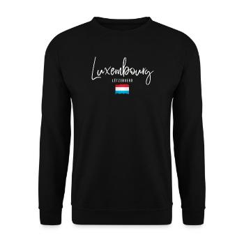 Made in Luxembourg, Luxembourg roots - Unisex Sweatshirt - black - Front - Alina (178cm) & Michal (187cm)