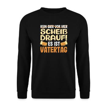 Lustiges Vatertag Geschenk Papa Bier - Unisex Pullover - Schwarz - Vorne - Alina (178cm) & Michal (187cm)