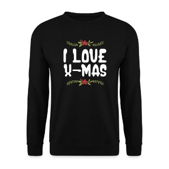 Ich Liebe Xmas Weihnachten - Unisex Pullover - Schwarz - Vorne - Alina (178cm) & Michal (187cm)