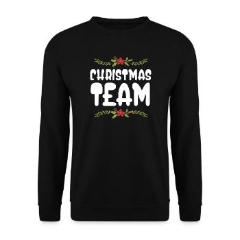 Weihnachten Team Christmas - Unisex Sweatshirt - black - Front - Alina (178cm) & Michal (187cm)