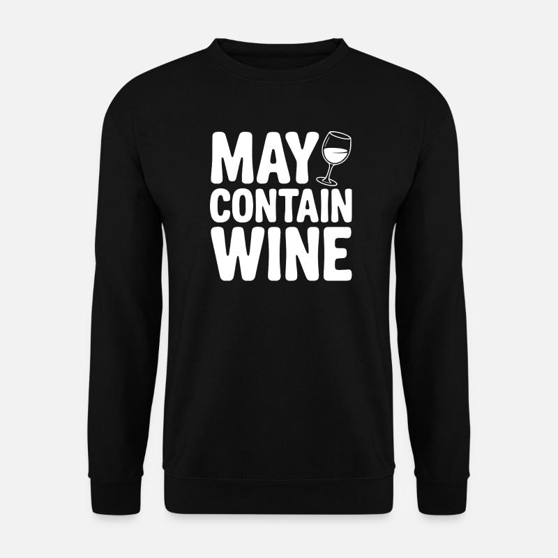 Kann Wein enthalten - Unisex Pullover - Schwarz
