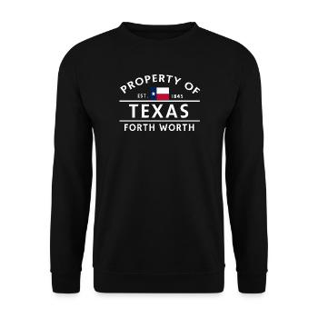 Fort Worth, Texas Kulturerbe 1845 - Unisex Pullover - Schwarz - Vorne - Alina (178cm) & Michal (187cm)