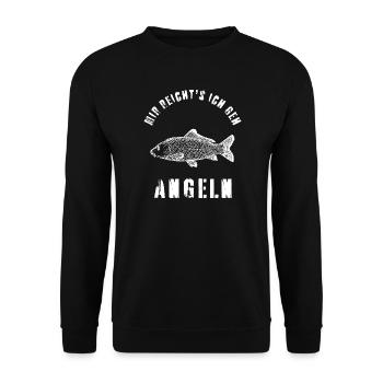 Mir reicht's ich geh ANGELN Outdoor Fishing Lustig - Unisex Pullover - Schwarz - Vorne - Alina (178cm) & Michal (187cm)
