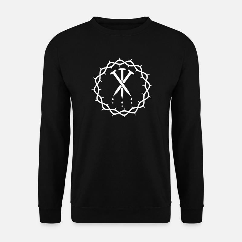Drei Nägel + Dornenkrone - Unisex Pullover - Schwarz