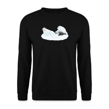 Conférences Tazz | Phoques endormis de l’Arctique - Sweat-shirt Unisexe - noir - Devant - Alina (178cm) & Michal (187cm)