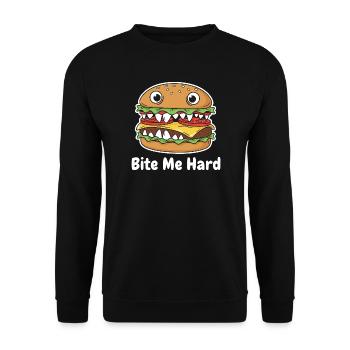 Me Hard Cartoon Burger - Sweat-shirt Unisexe - noir - Devant - Alina (178cm) & Michal (187cm)