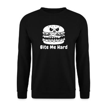 Conception de bouchée de hamburger en colère - Sweat-shirt Unisexe - noir - Devant - Alina (178cm) & Michal (187cm)