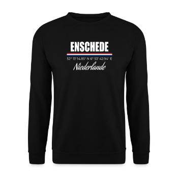 Enschede - Unisex Pullover - Schwarz - Vorne - Alina (178cm) & Michal (187cm)