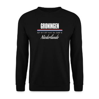 Groningen - Unisex Pullover - Schwarz - Vorne - Alina (178cm) & Michal (187cm)