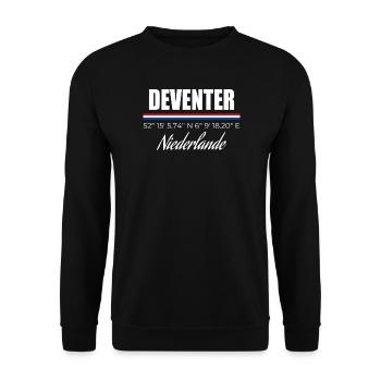 Deventer - Unisex Sweatshirt - black - Front - Alina (178cm) & Michal (187cm)