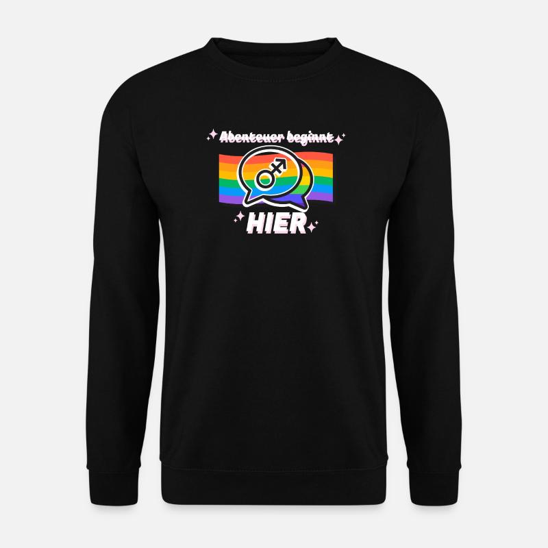 Adventure Starts Here Pride Symbol - Unisex Sweatshirt - black