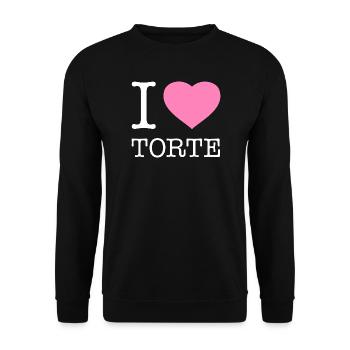 I love cake - Unisex Sweatshirt - black - Front - Alina (178cm) & Michal (187cm)