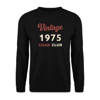 Vintage 1975 Cigar Club Rétro Naissance Année Cadeau - Sweat-shirt Unisexe - noir - Devant - Alina (178cm) & Michal (187cm)