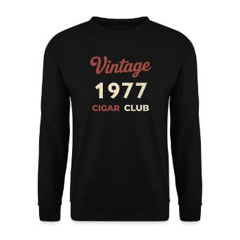 Vintage 1977 Cigar Club Rétro Naissance Année Cadeau - Sweat-shirt Unisexe - noir - Devant - Alina (178cm) & Michal (187cm)