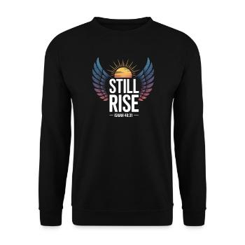 Still Rise Isaiah 4031 Hoffnung Flügel - Unisex Pullover - Schwarz - Vorne - Alina (178cm) & Michal (187cm)