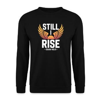Pourtant, je ressuscite Isaïe 40 31 ailes Soleil - Sweat-shirt Unisexe - noir - Devant - Alina (178cm) & Michal (187cm)