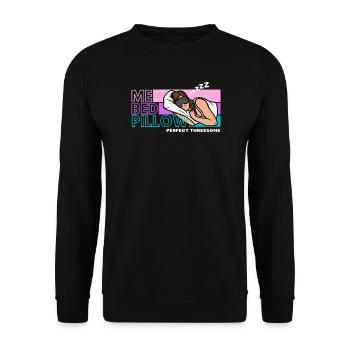 Me Bett Kissen Traum Illustration - Unisex Pullover - Schwarz - Vorne - Alina (178cm) & Michal (187cm)
