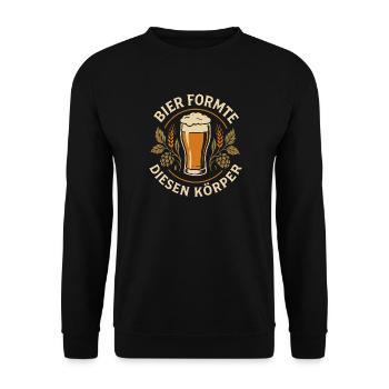 Bier formte diesen Körper - Unisex Pullover - Schwarz - Vorne - Alina (178cm) & Michal (187cm)
