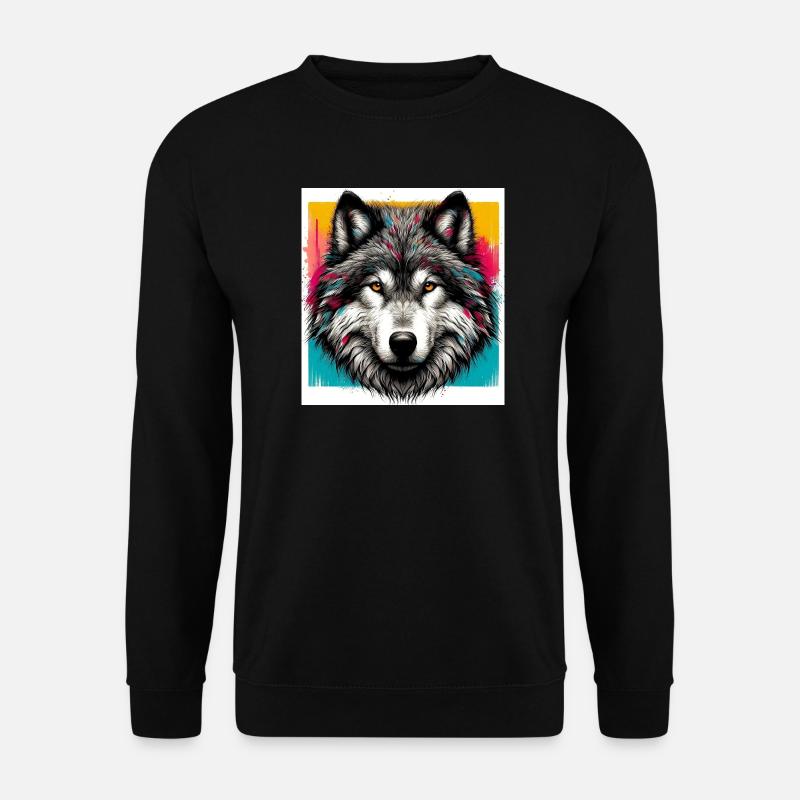 Wolf - Unisex Pullover - Schwarz