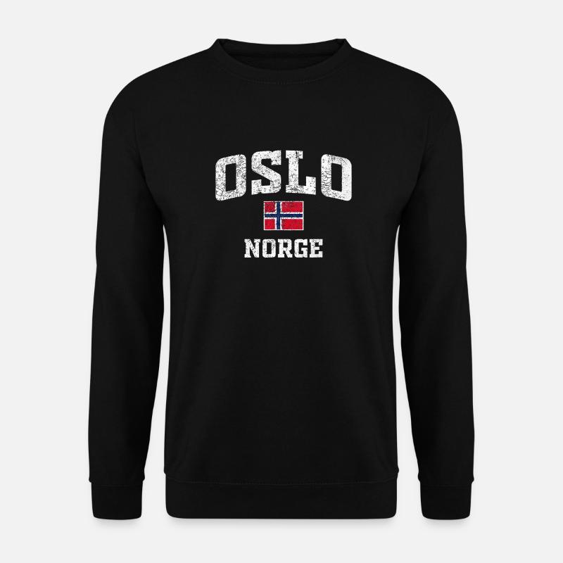 Oslo Norge Distressed Flag Tee - Unisex Pullover - Schwarz