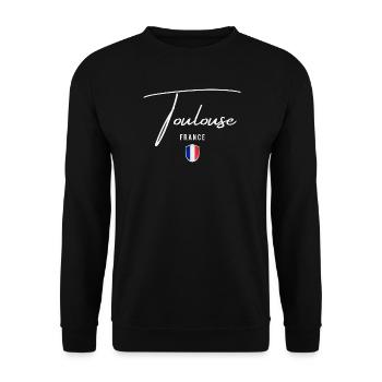 Toulouse France, elegant design Toulouse - Unisex Sweatshirt - black - Front - Alina (178cm) & Michal (187cm)