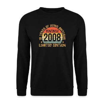 18 Year Old BDay Decorations 18th Birthday - Unisex Sweatshirt - black - Front - Alina (178cm) & Michal (187cm)
